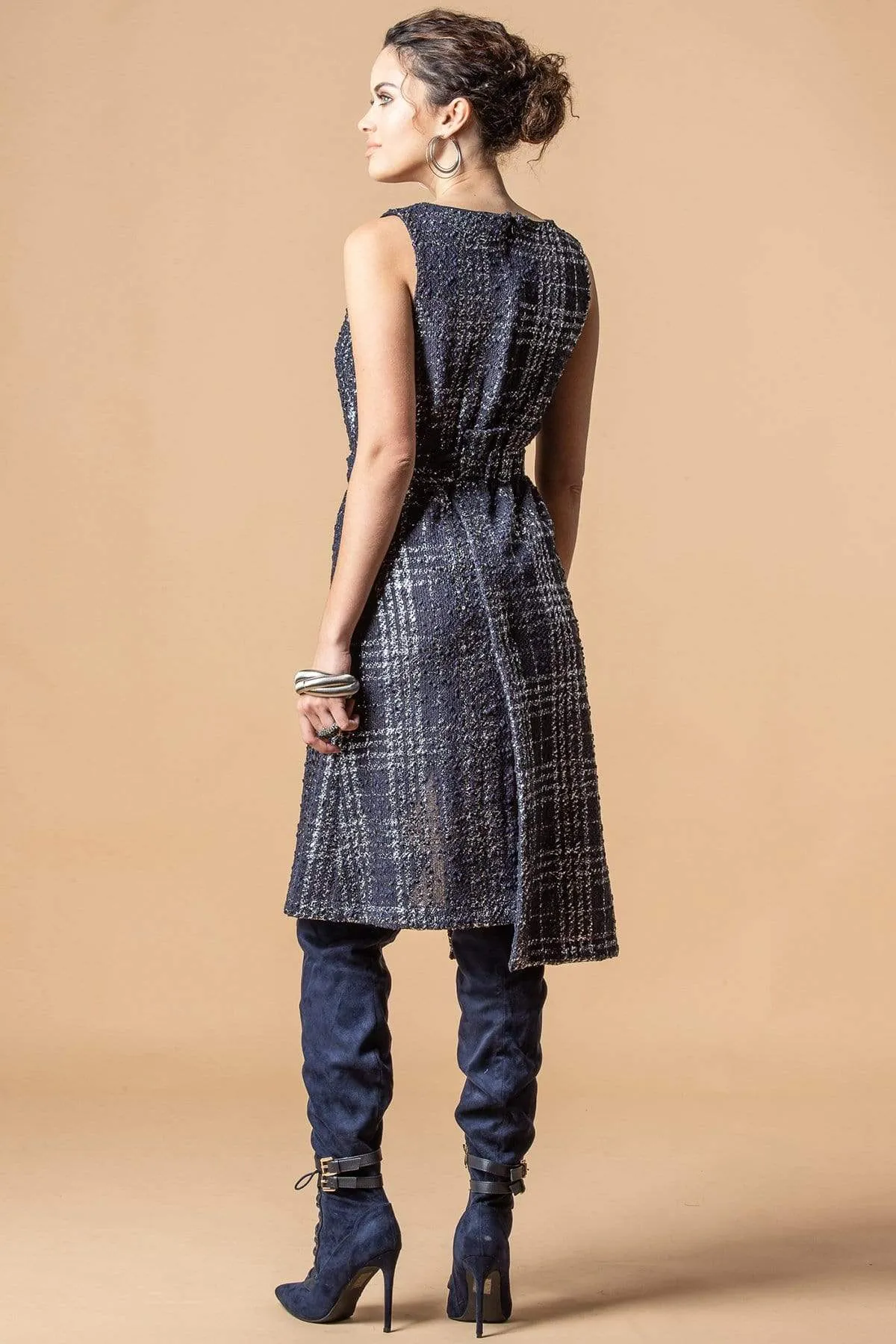 Abigail Dress - Midnight Paris Shoulder Snap