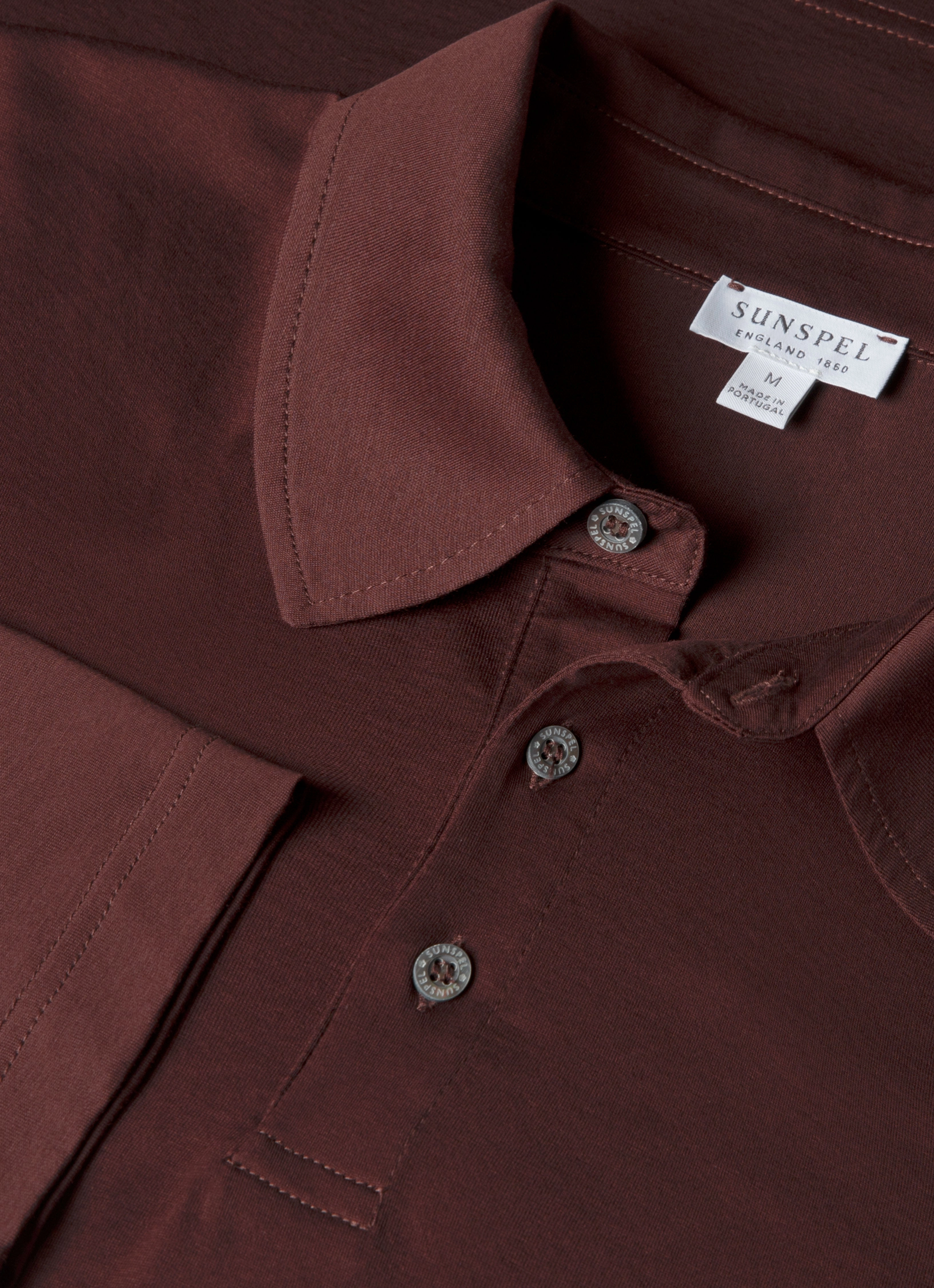 Active Choice Men's Long Sleeve Classic Jersey Polo Shirt in Bakelite