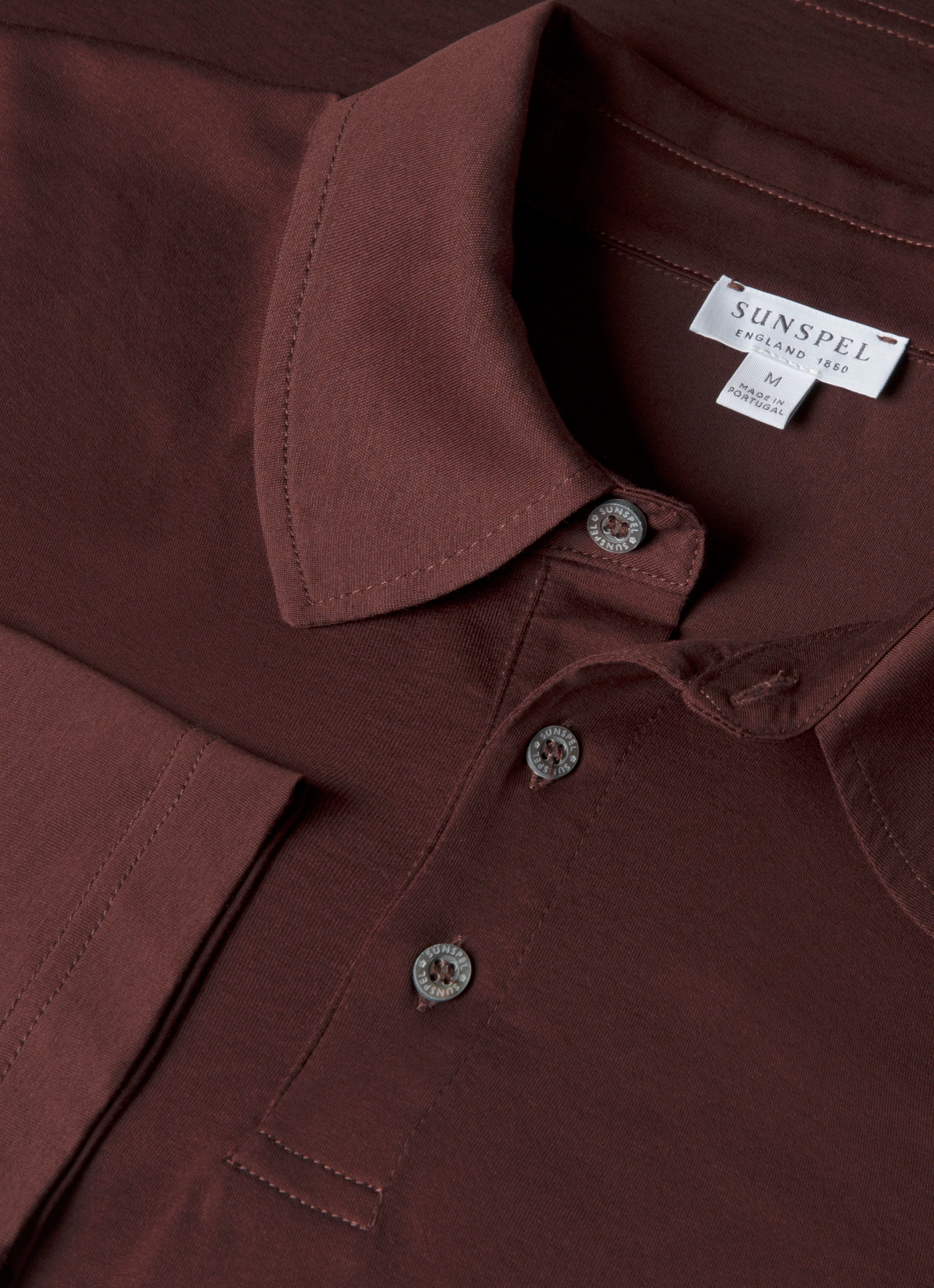 Active Choice Men's Long Sleeve Classic Jersey Polo Shirt in Bakelite