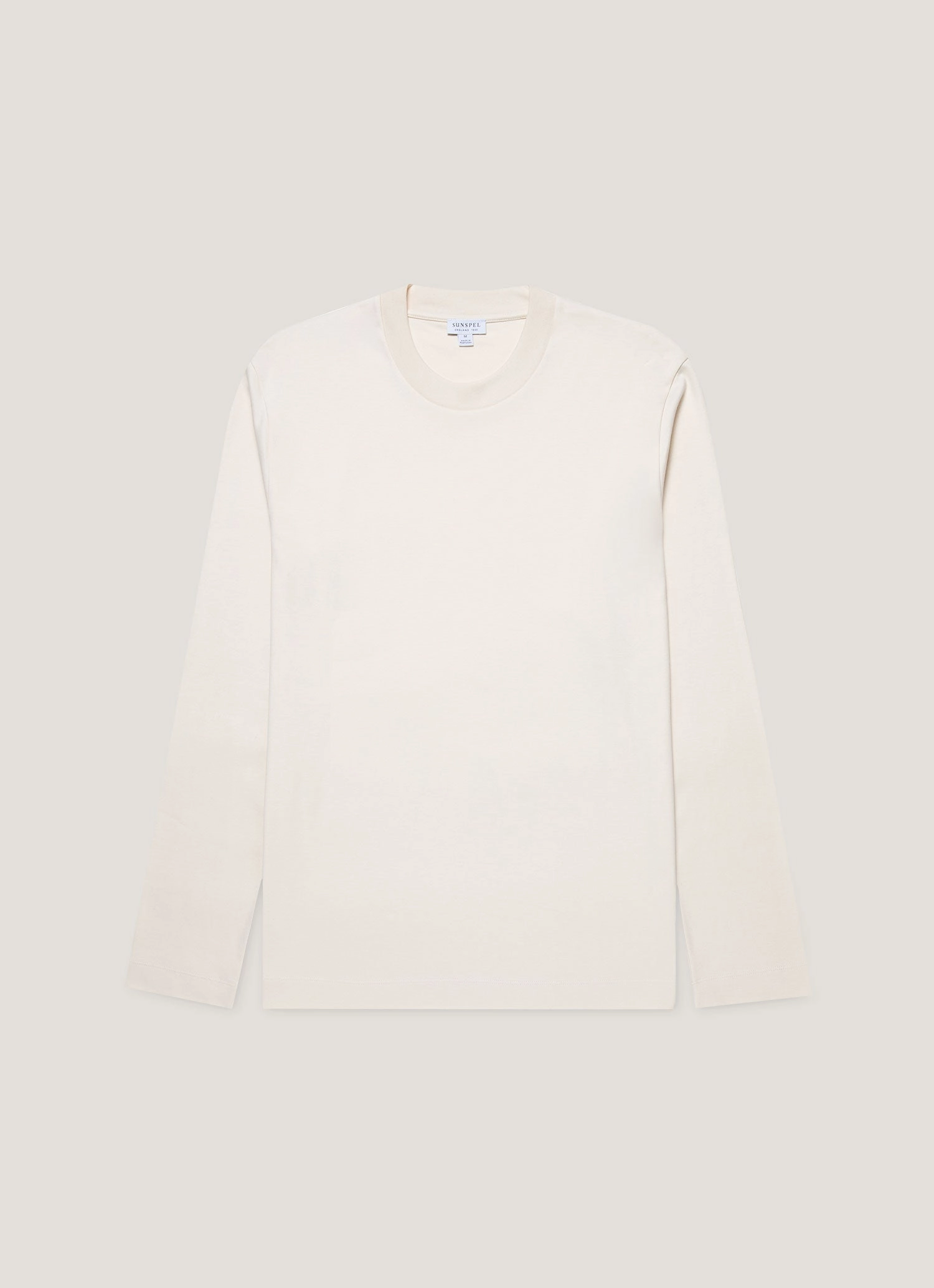 Men's Long Sleeve Heavyweight T-shirt in Undyed Modern Casual Look Urban Street Style