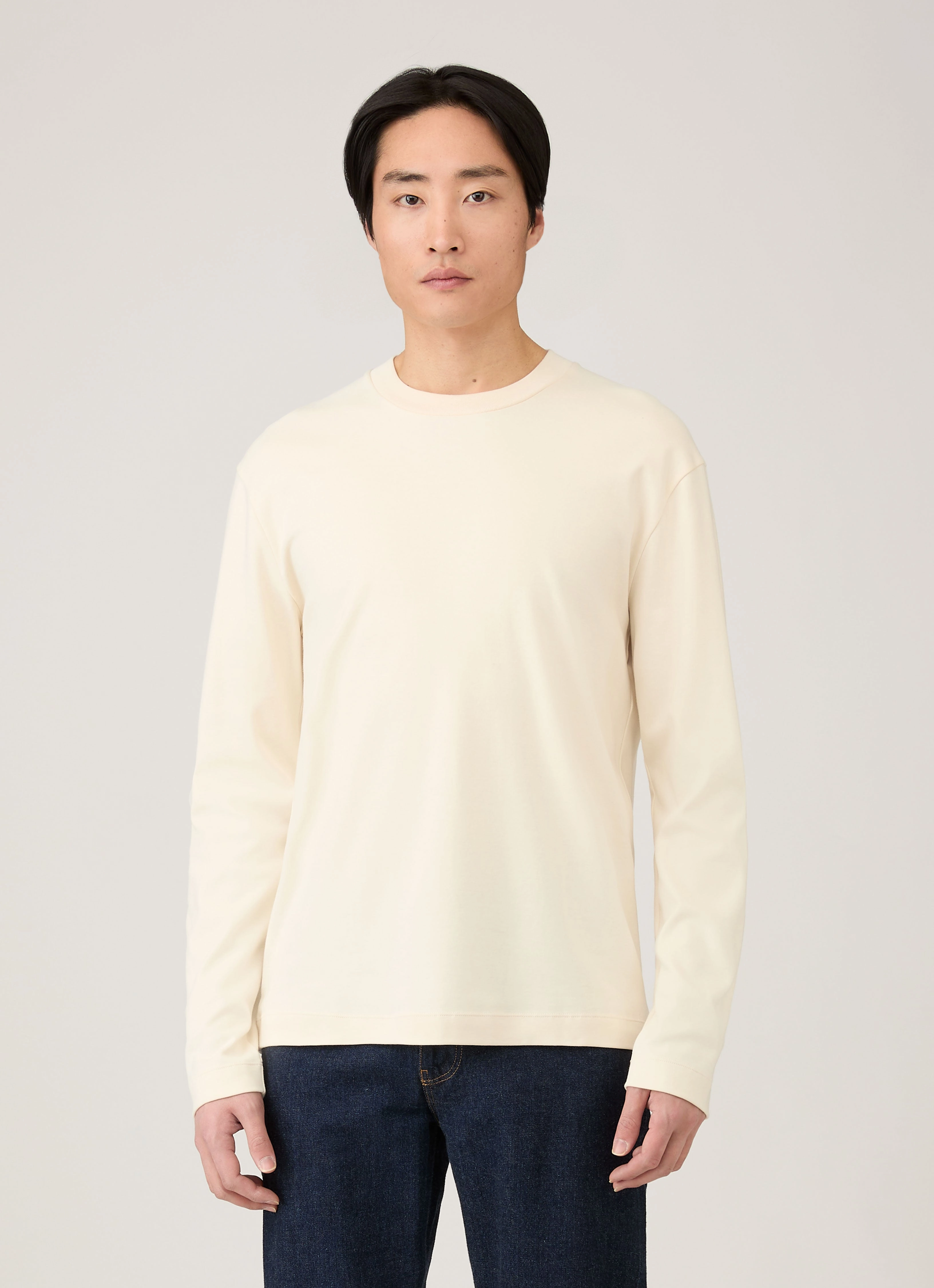 Active clothing Men's Long Sleeve Heavyweight T-shirt in Undyed