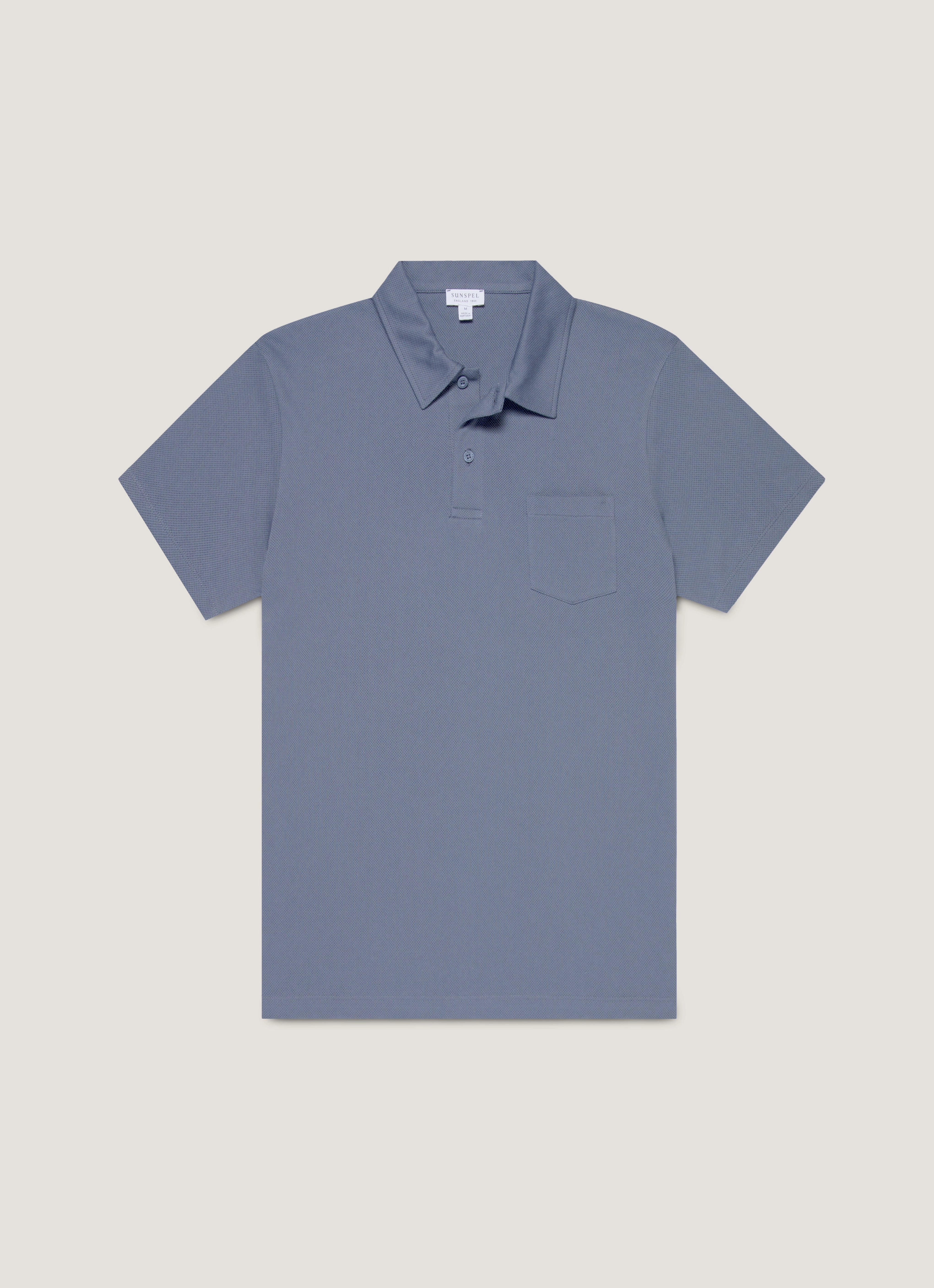 Men's Riviera Polo Shirt in Selvedge Blue Modern Casual Look