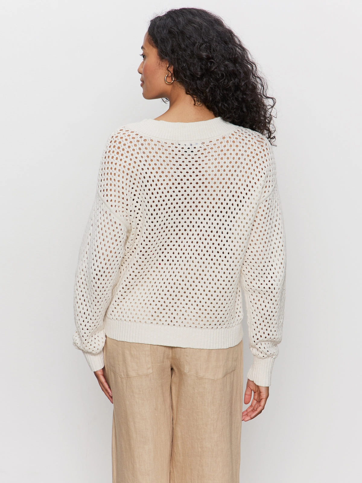 Airy Openwork Sweater Macrame Fashionable Wear