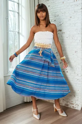 Liv Skirt - Blue Stripe Minimalist Layering Bold Details