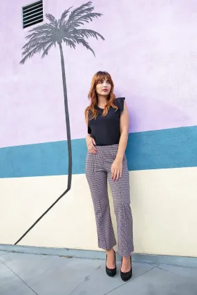 Eva Franco Pants Houndstooth Flare Pants