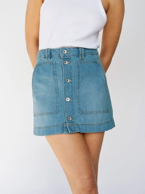 Casual Friday Classic All Buttoned Up Denim Skirt Dream Team