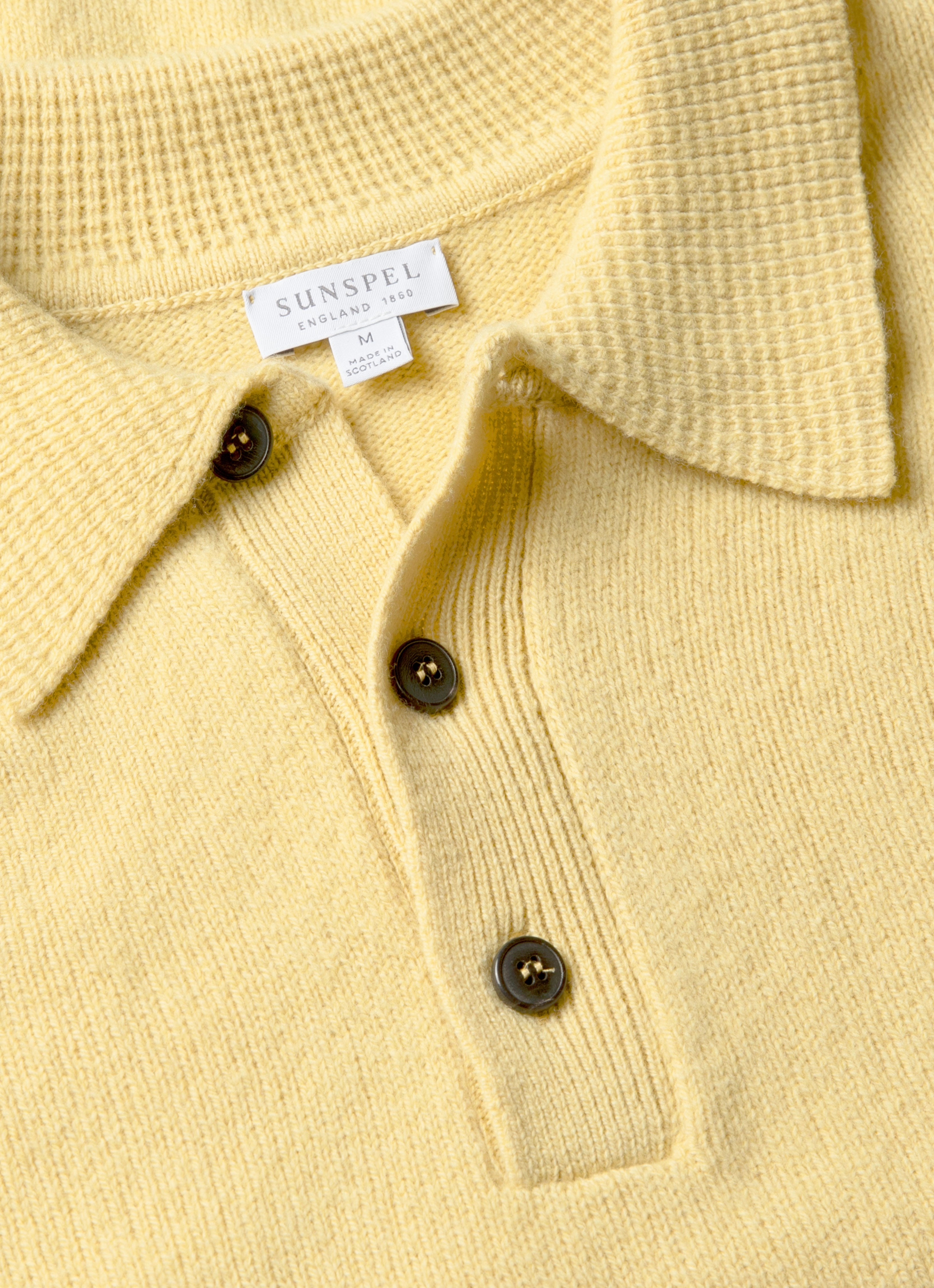 All Day Comfort Men's Lambswool Polo Shirt in Dusty Yellow