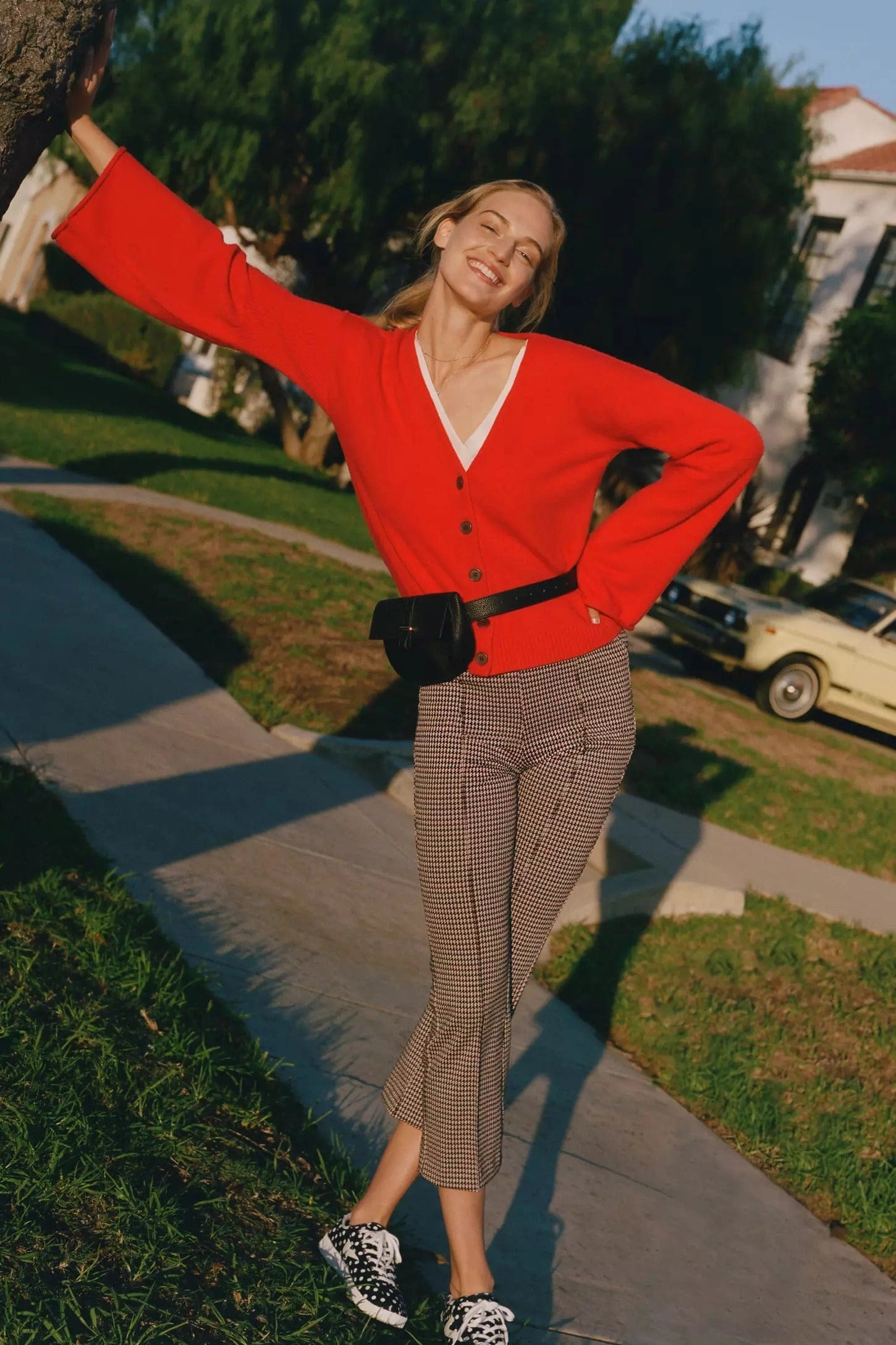 All-Day Stretch Houndstooth Flare Pants