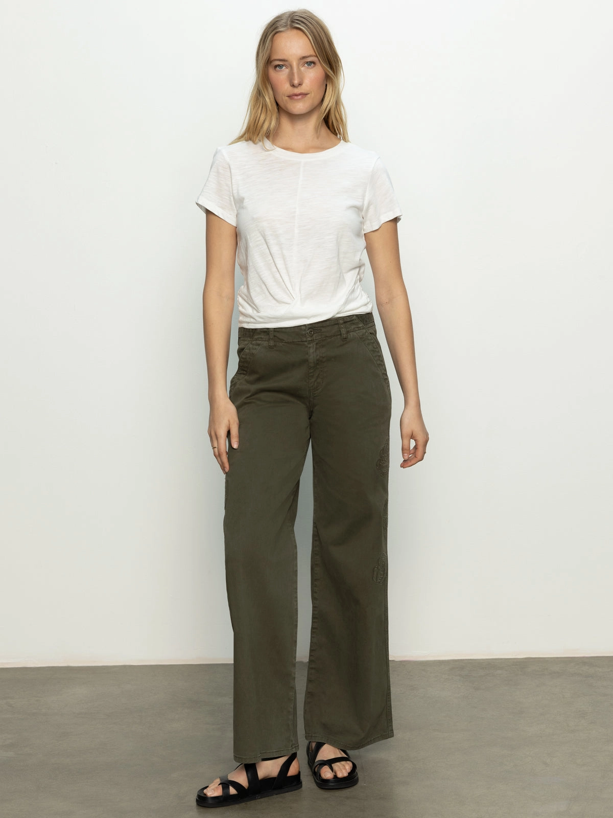 All-Day Stretch Rosette Army High Rise Pant Kalamata