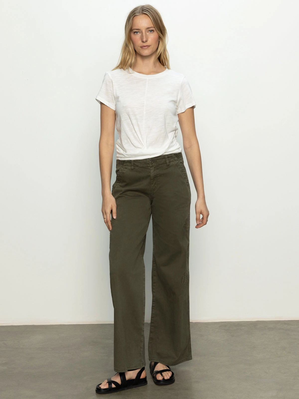 All-Day Stretch Rosette Army High Rise Pant Kalamata