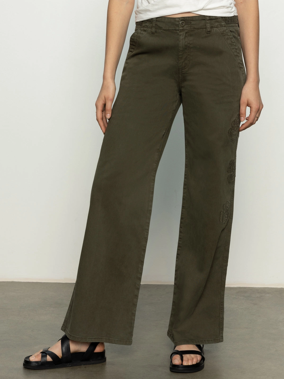 Rosette Army High Rise Pant Kalamata Printed Pattern mid-length pants