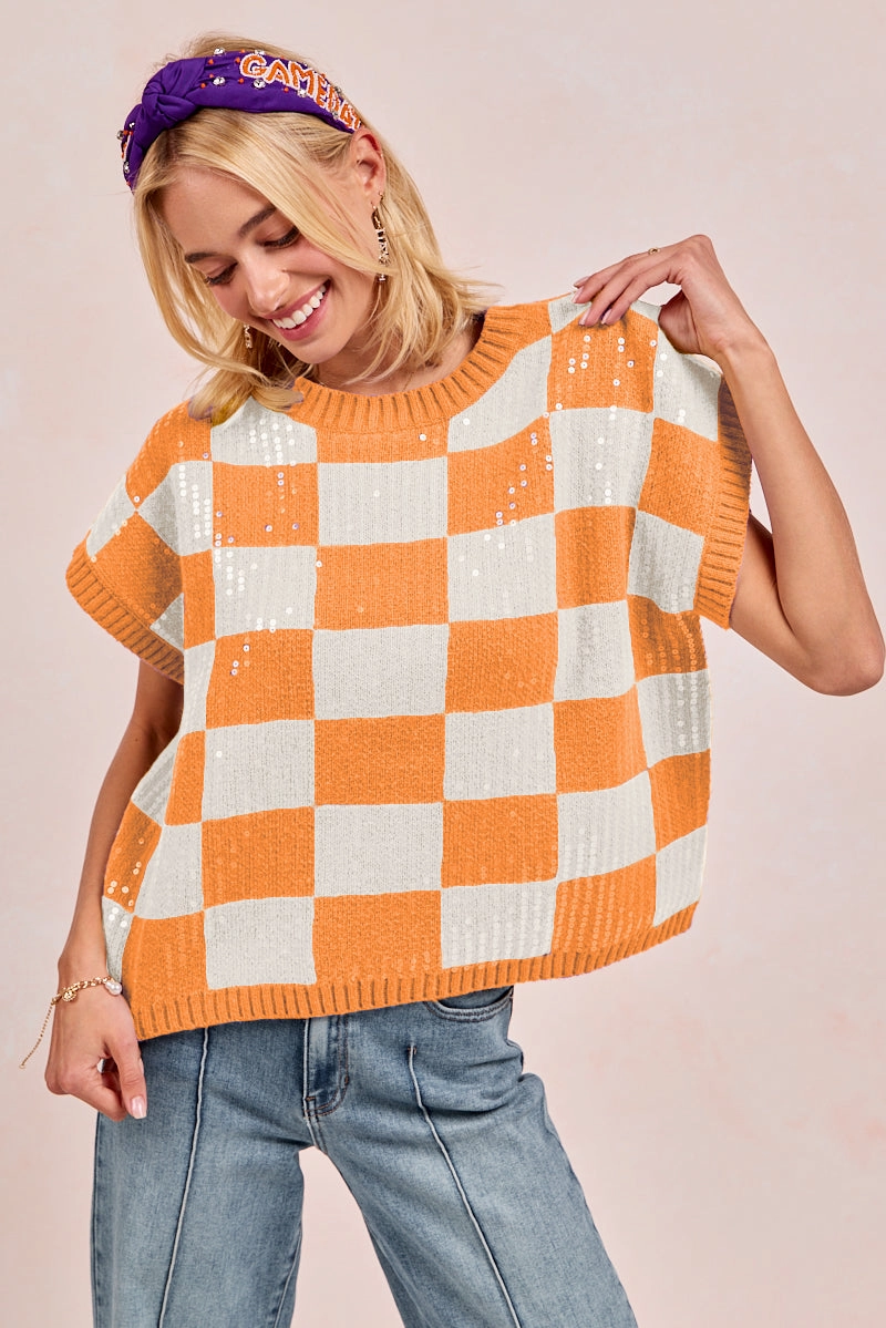 IP9541S-13 | GAMEDAY THEME SEQUIN ALL-OVER SWEATER TOP Rainy Day Option