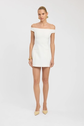 Alto Off Shoulder Mini Dress Fine Texture Satin Touch