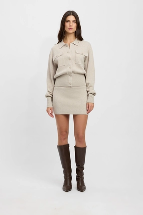 Amelia Knit Skirt Striped Pattern height-enhancing