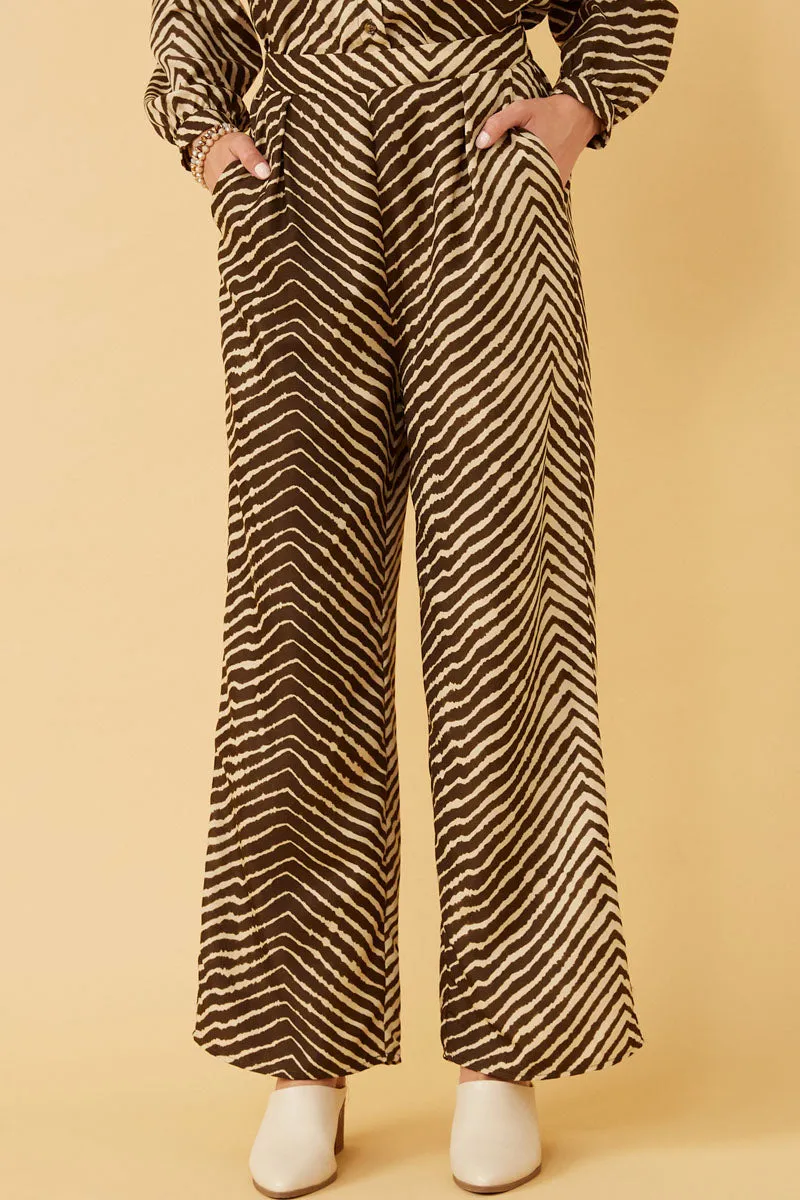 Stay Fresh Weekend Style Animal Print Pleated Detail Wide Leg Pants