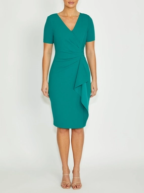 Stain-Guard-Finish Sara Cozumel Crepe Dress