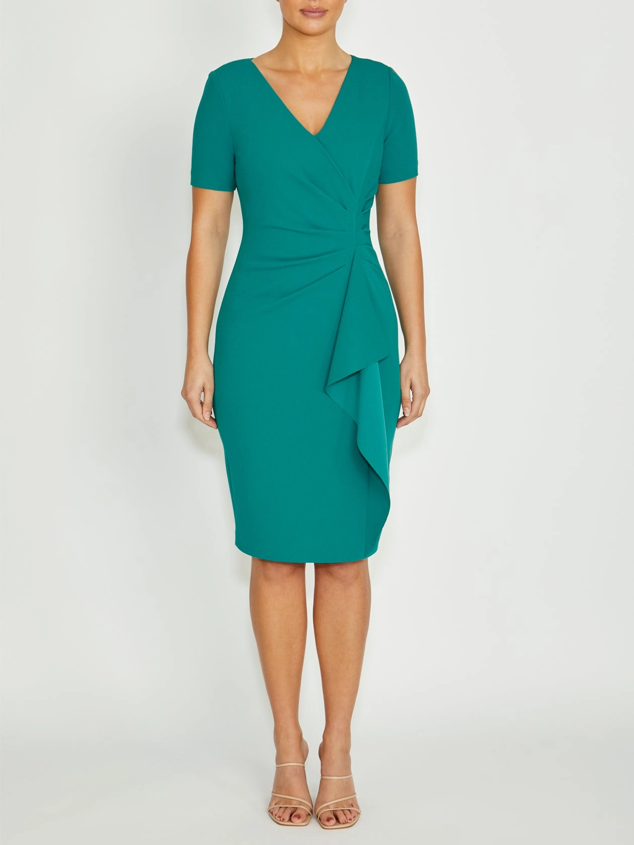 Stain-Guard-Finish Sara Cozumel Crepe Dress