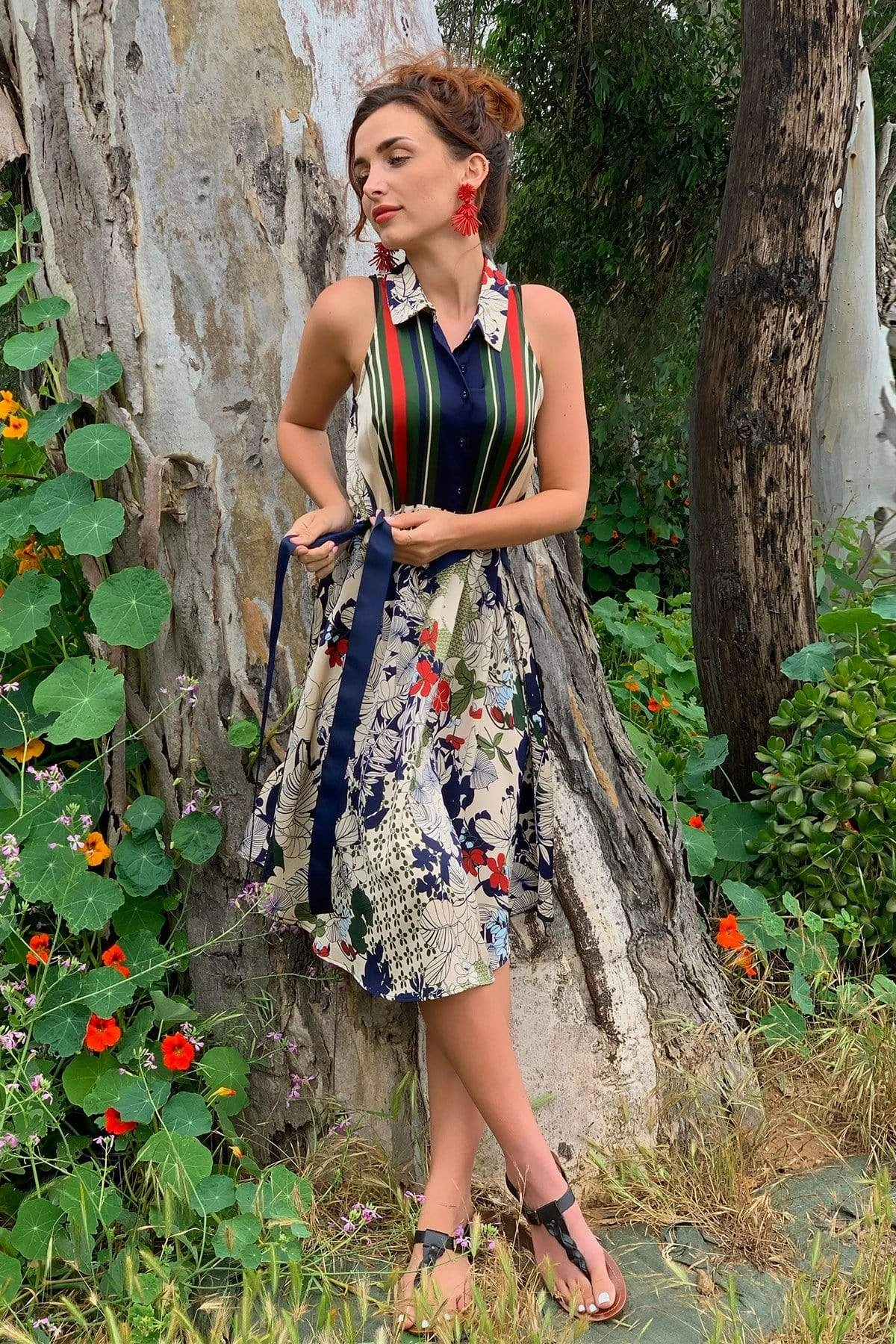 Annette Dress - Paradiso Stripe Premium Fit