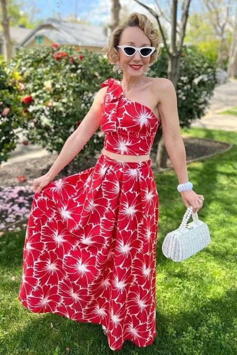 Innovative Fabric Anova Skirt-Scarlet Bloom