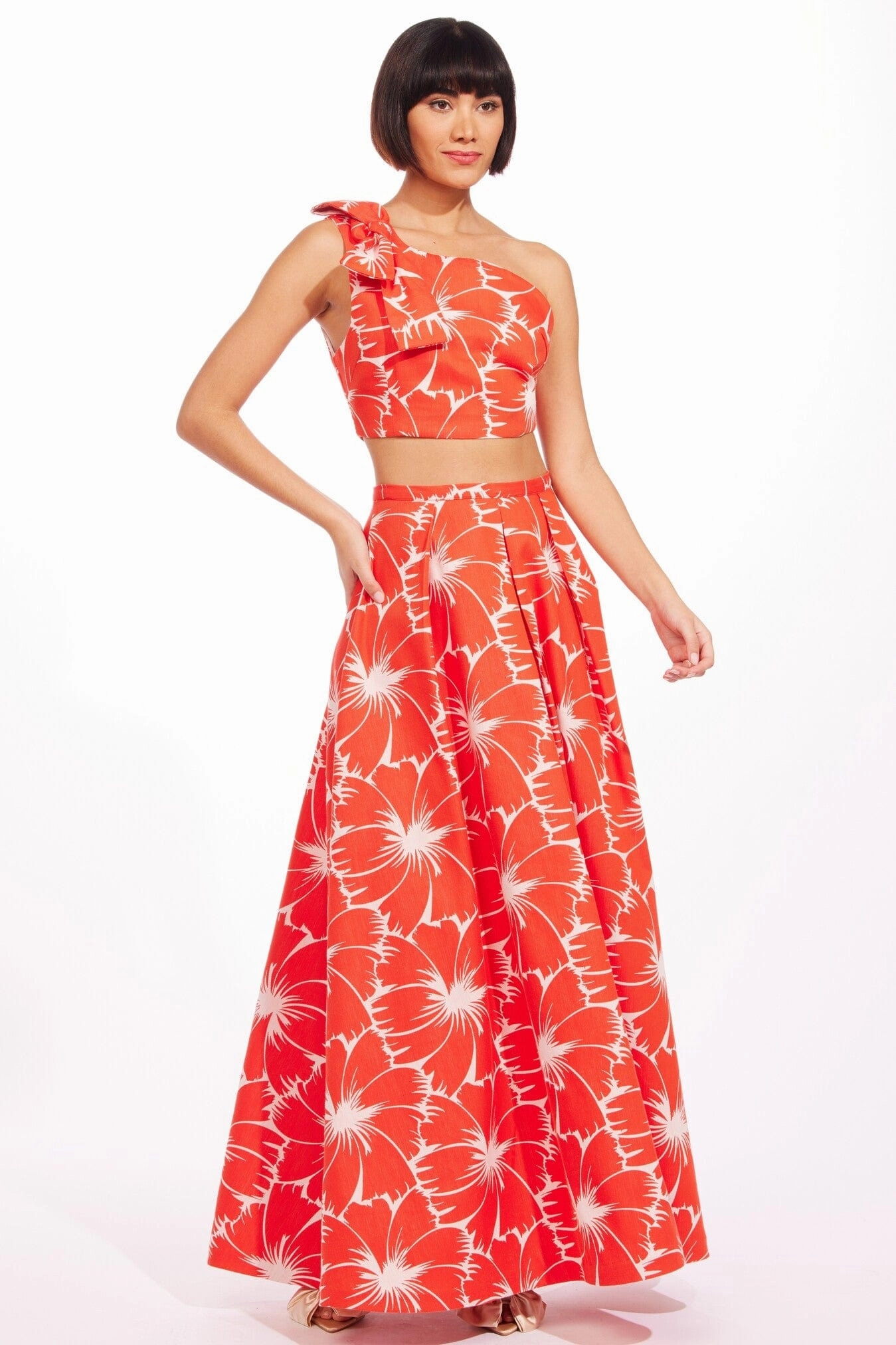 Anova Skirt-Scarlet Bloom Crisp Design