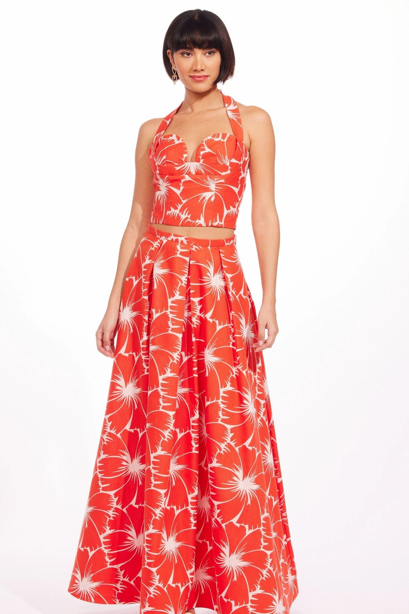 Anova Skirt-Scarlet Bloom Crisp Design