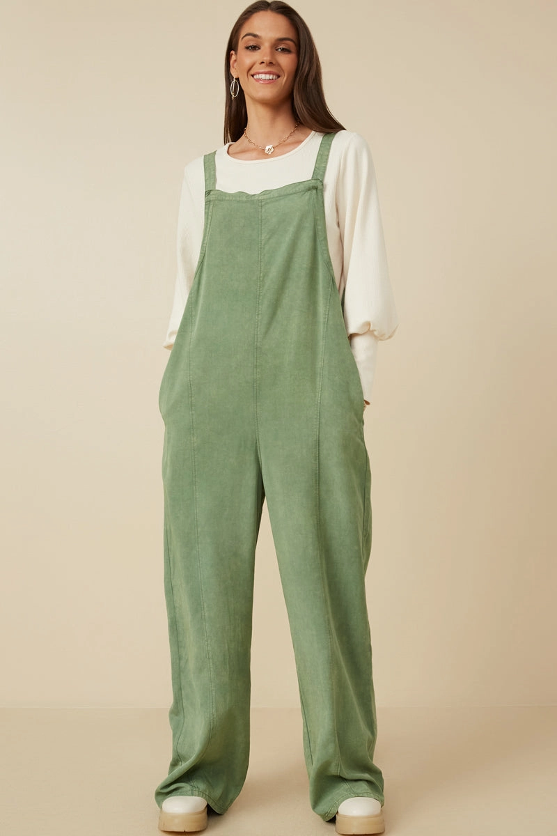 Delicate Tone Subtle Mood Washed Straight Leg Overall