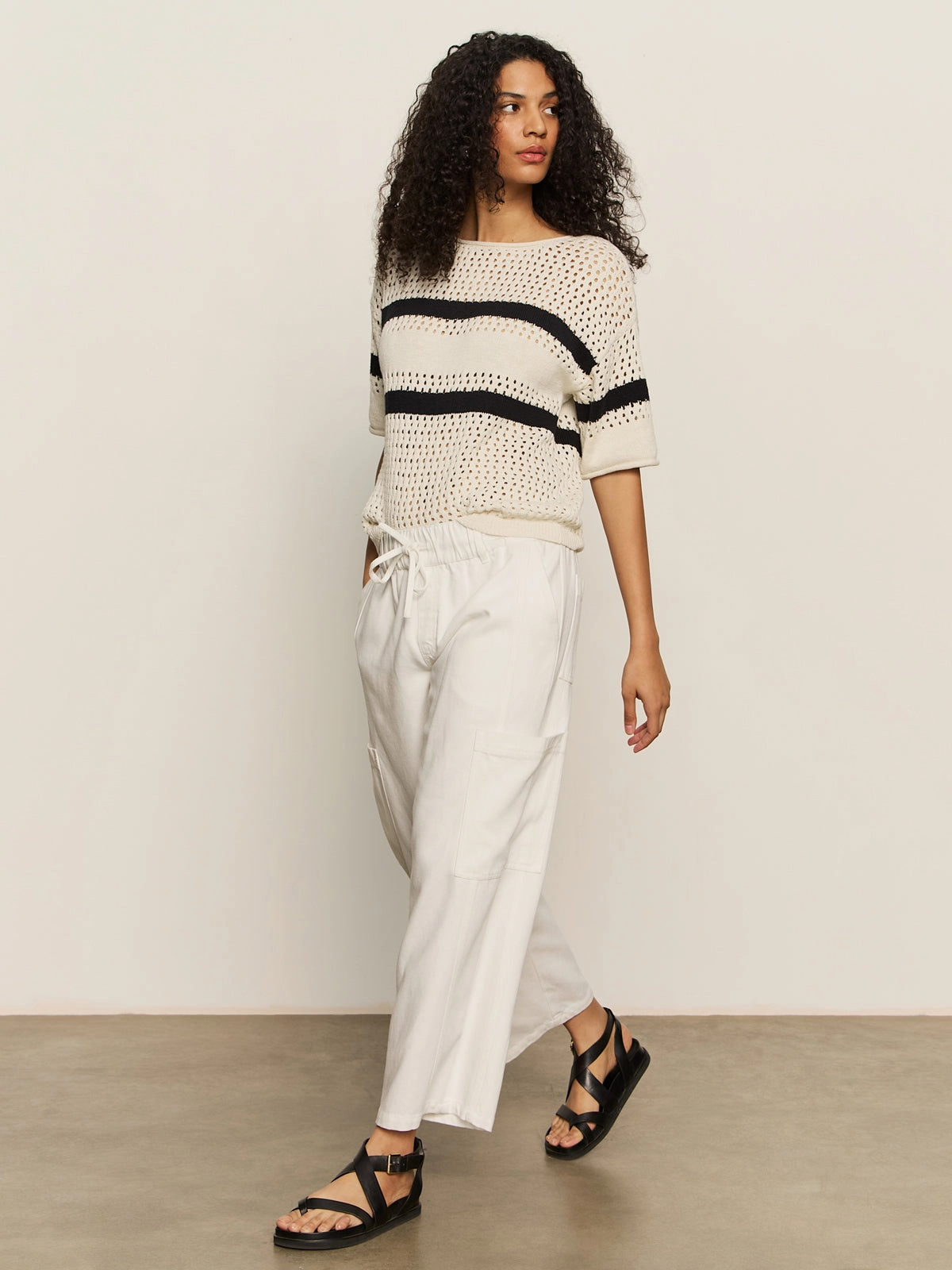 Area Standard Rise Pant Bleached White Satin