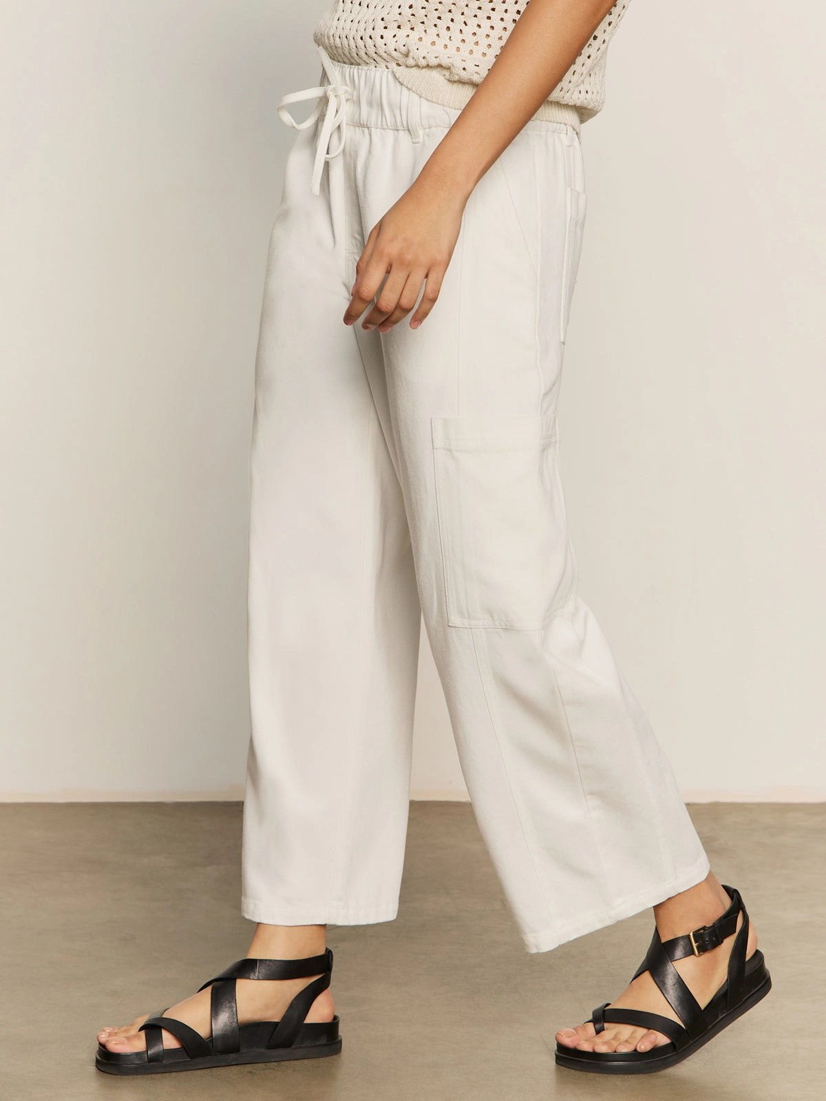 Area Standard Rise Pant Bleached White Satin
