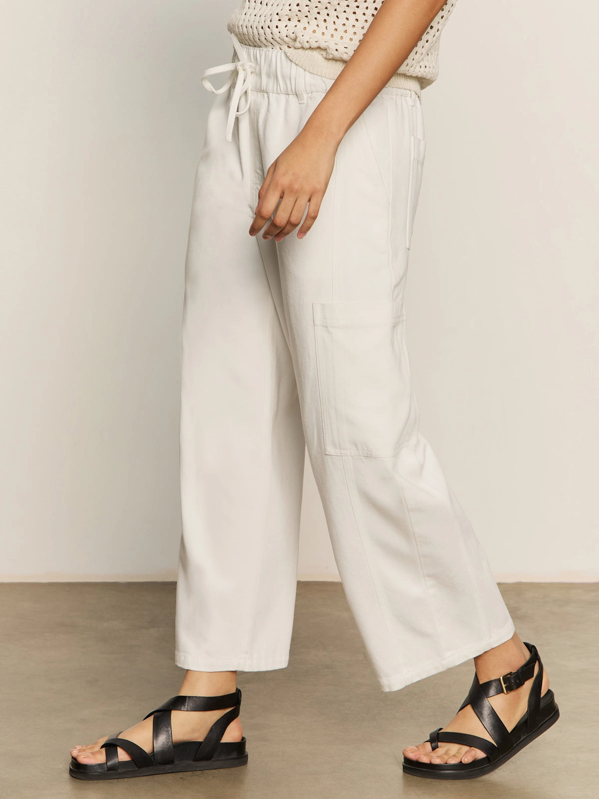 Area Standard Rise Pant Bleached White Satin