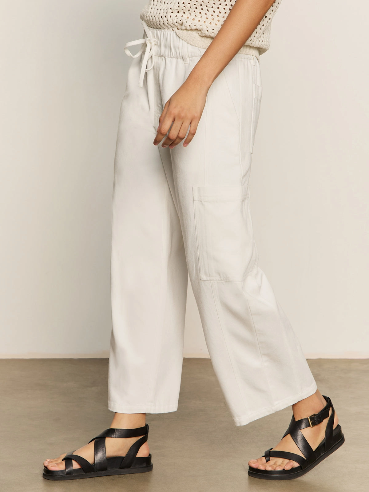 Area Standard Rise Pant Bleached White Satin