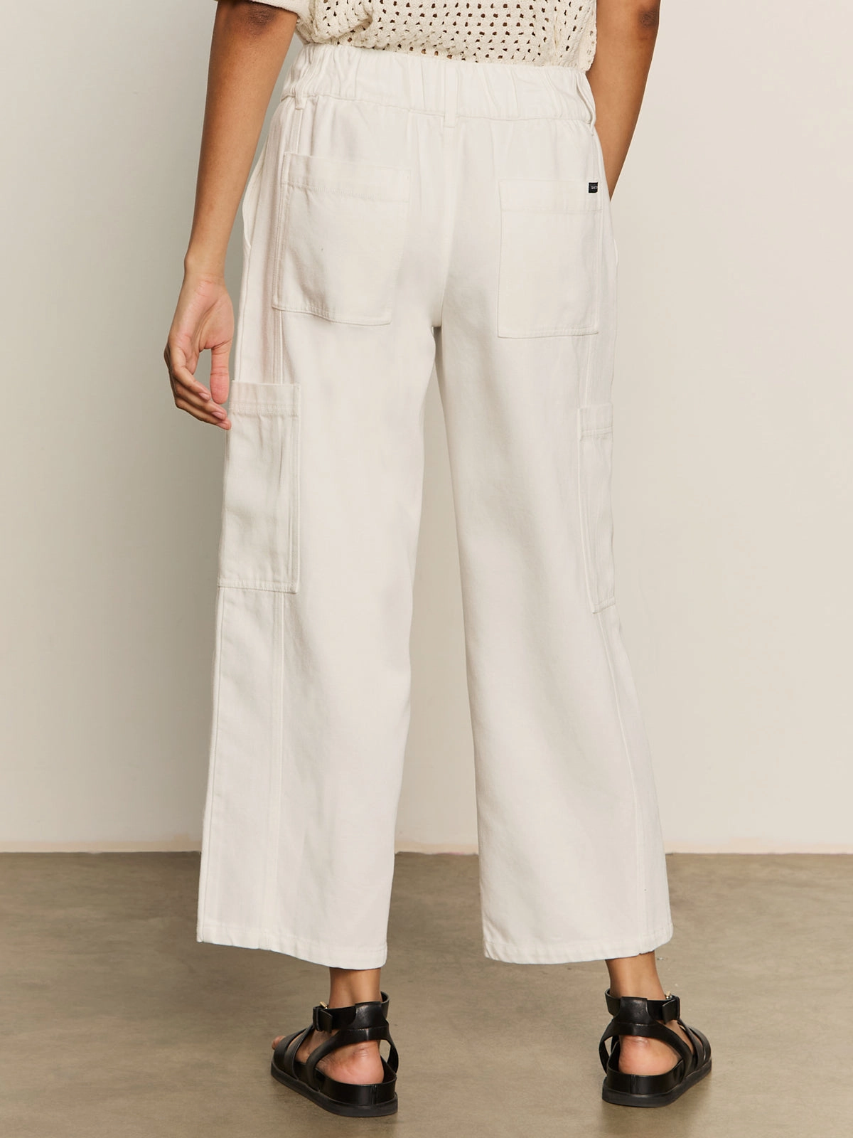 Area Standard Rise Pant Bleached White Satin