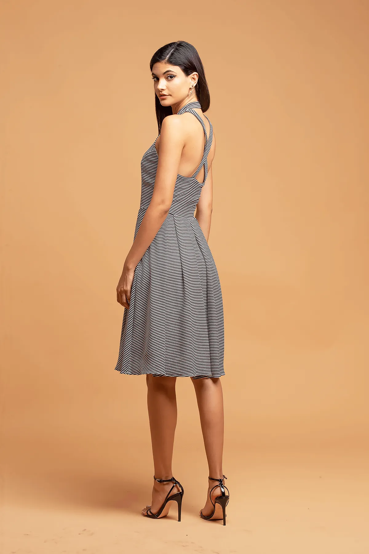 ARIANA Dress - B&W Stripe Top Pick