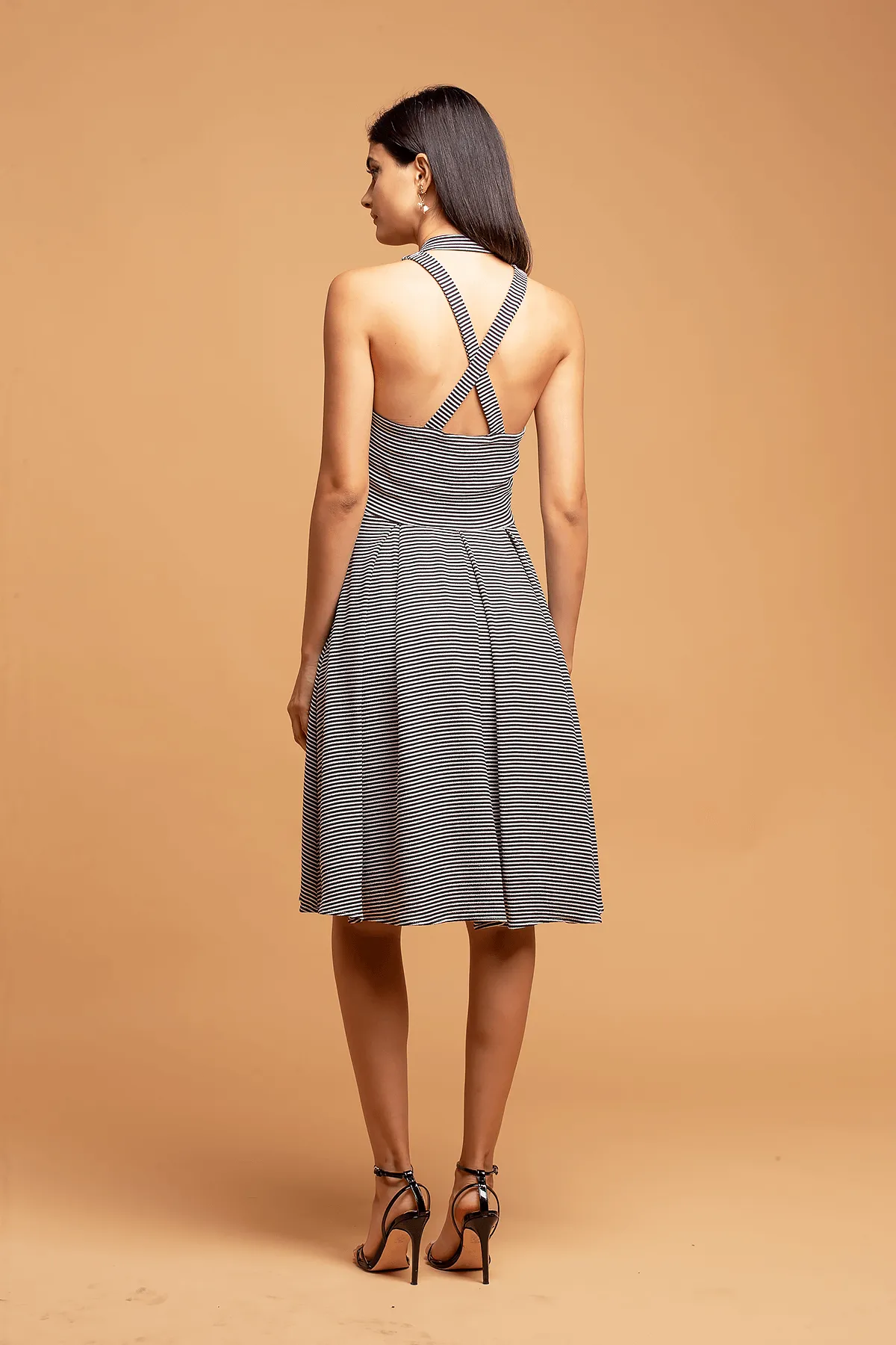 ARIANA Dress - B&W Stripe Top Pick