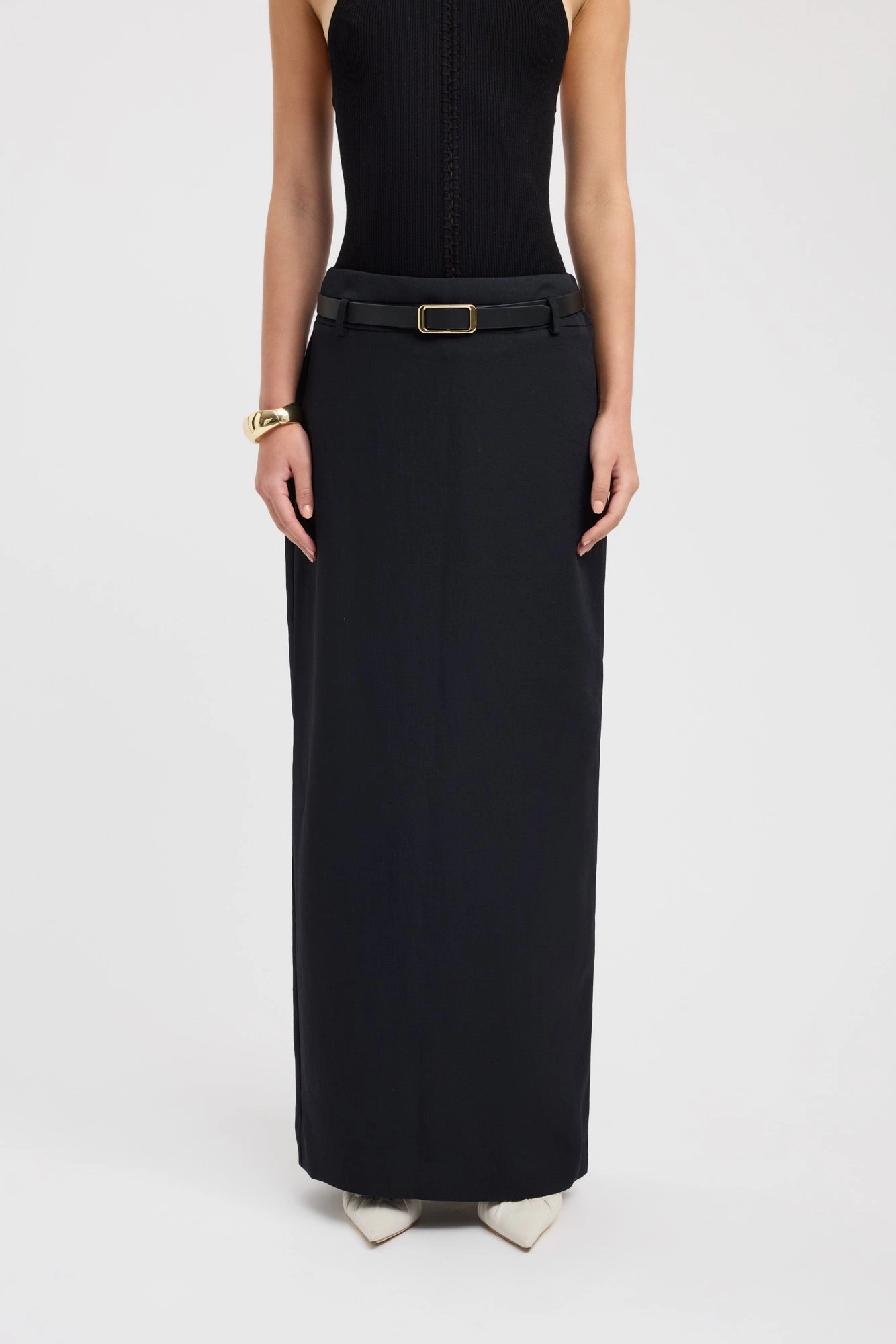 Ariel Low Rise Maxi Skirt Sharp Accent