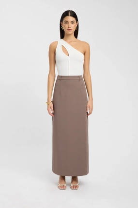 High low hem Crisp Look Ariel Midi Skirt