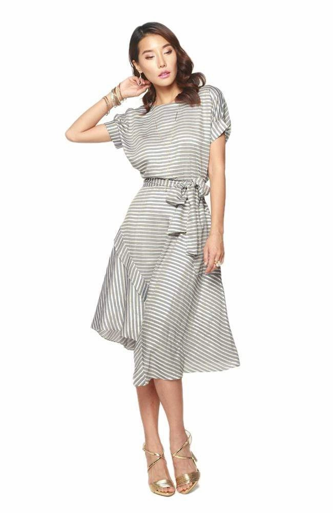 Asby Dress - Gibson Stripe Stylish Details