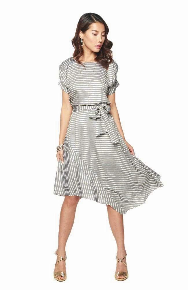 Asby Dress - Gibson Stripe Stylish Details