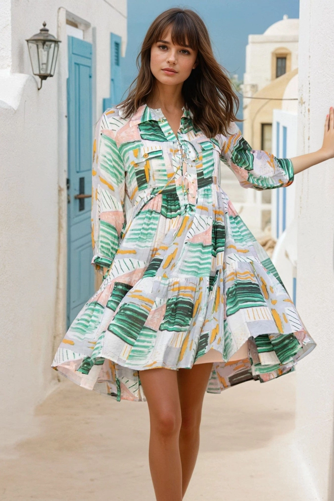 Everyday midi for work Opal Glow Verdi Dress - Rum Baba