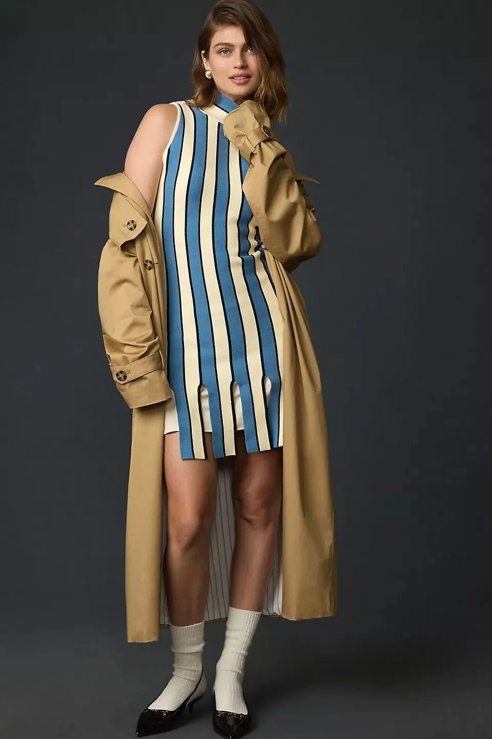 Backless Chic Mock-Neck Sleeveless Mini Dress