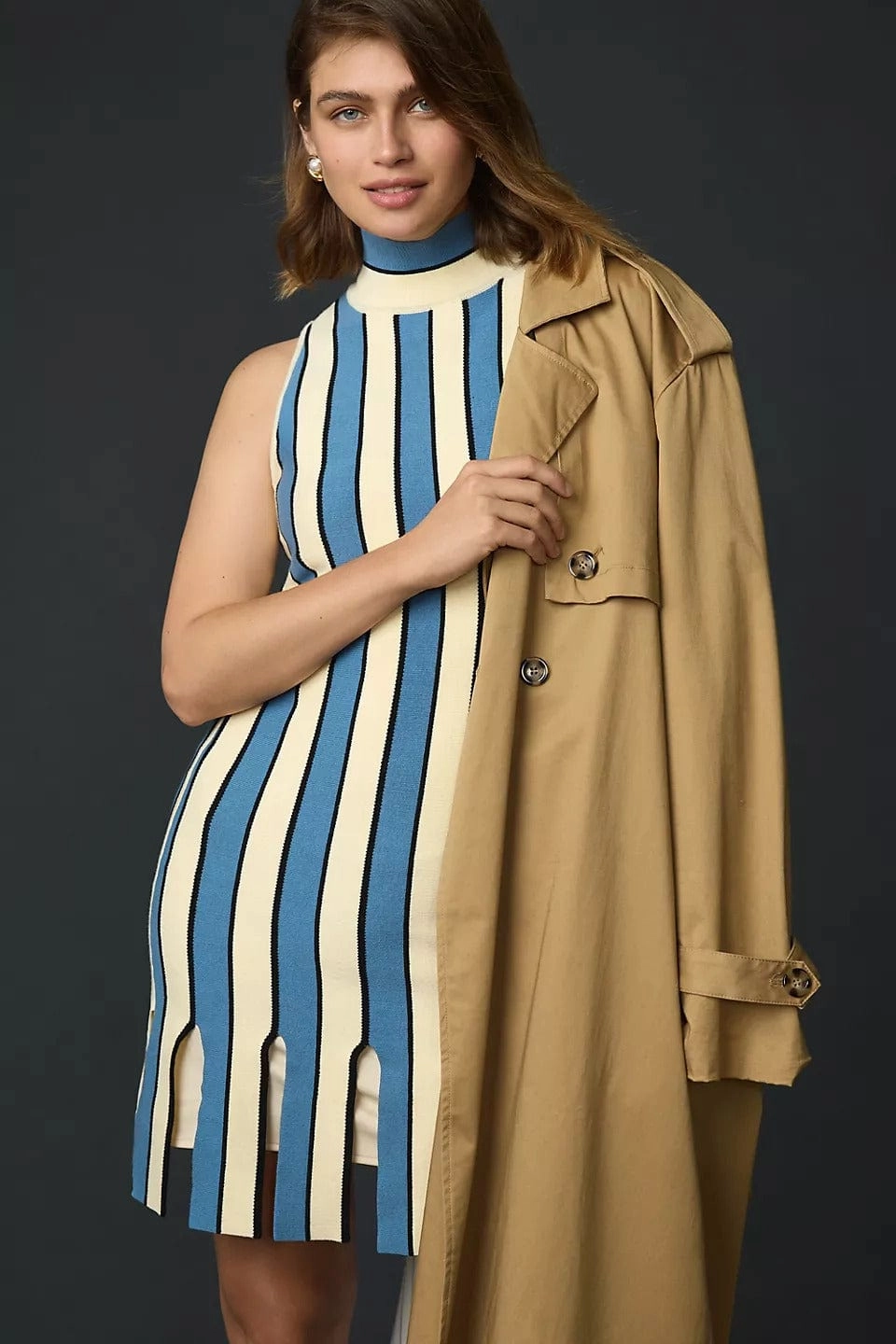 Backless Chic Mock-Neck Sleeveless Mini Dress