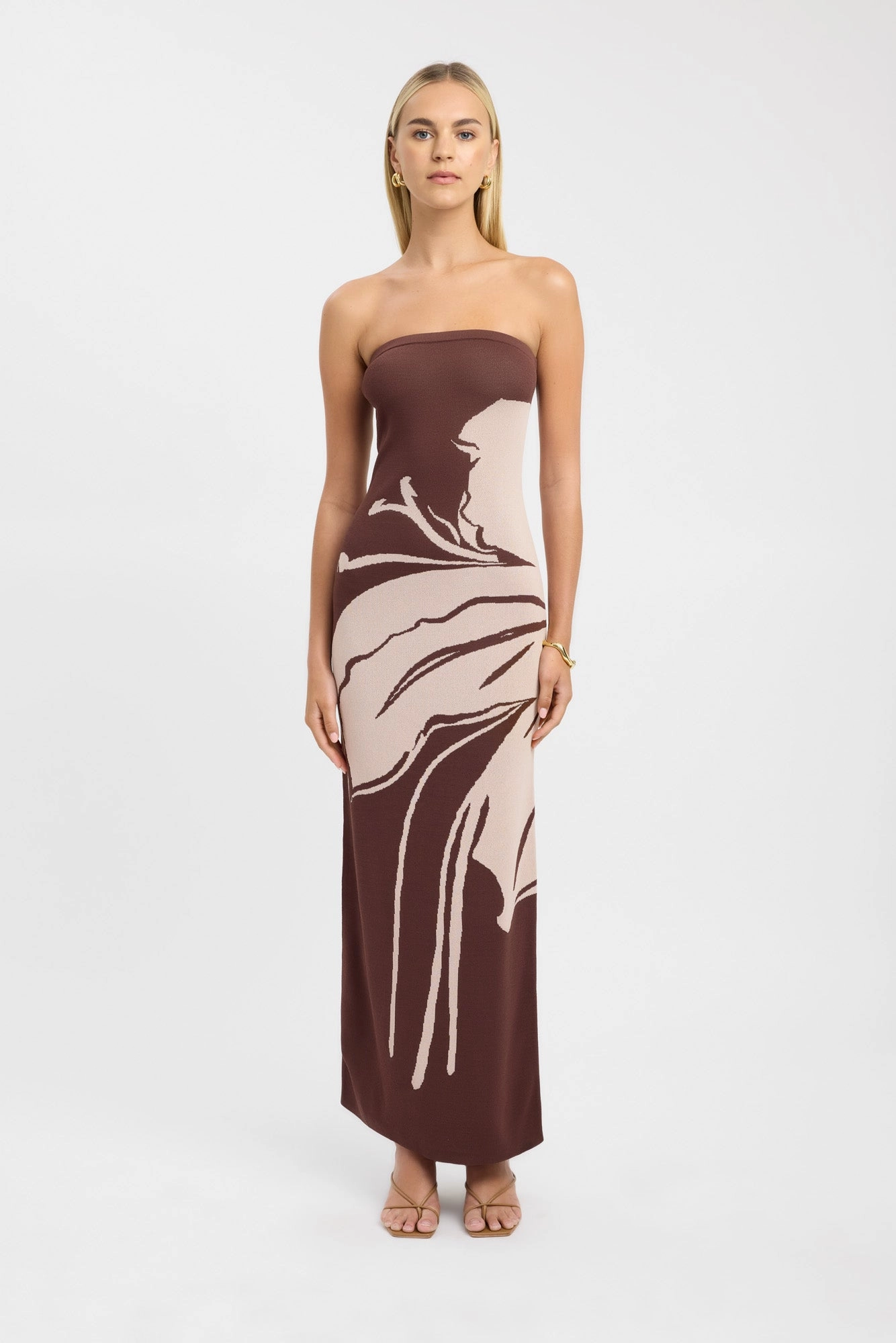 Balloon sleeves Aloha Strapless Dress