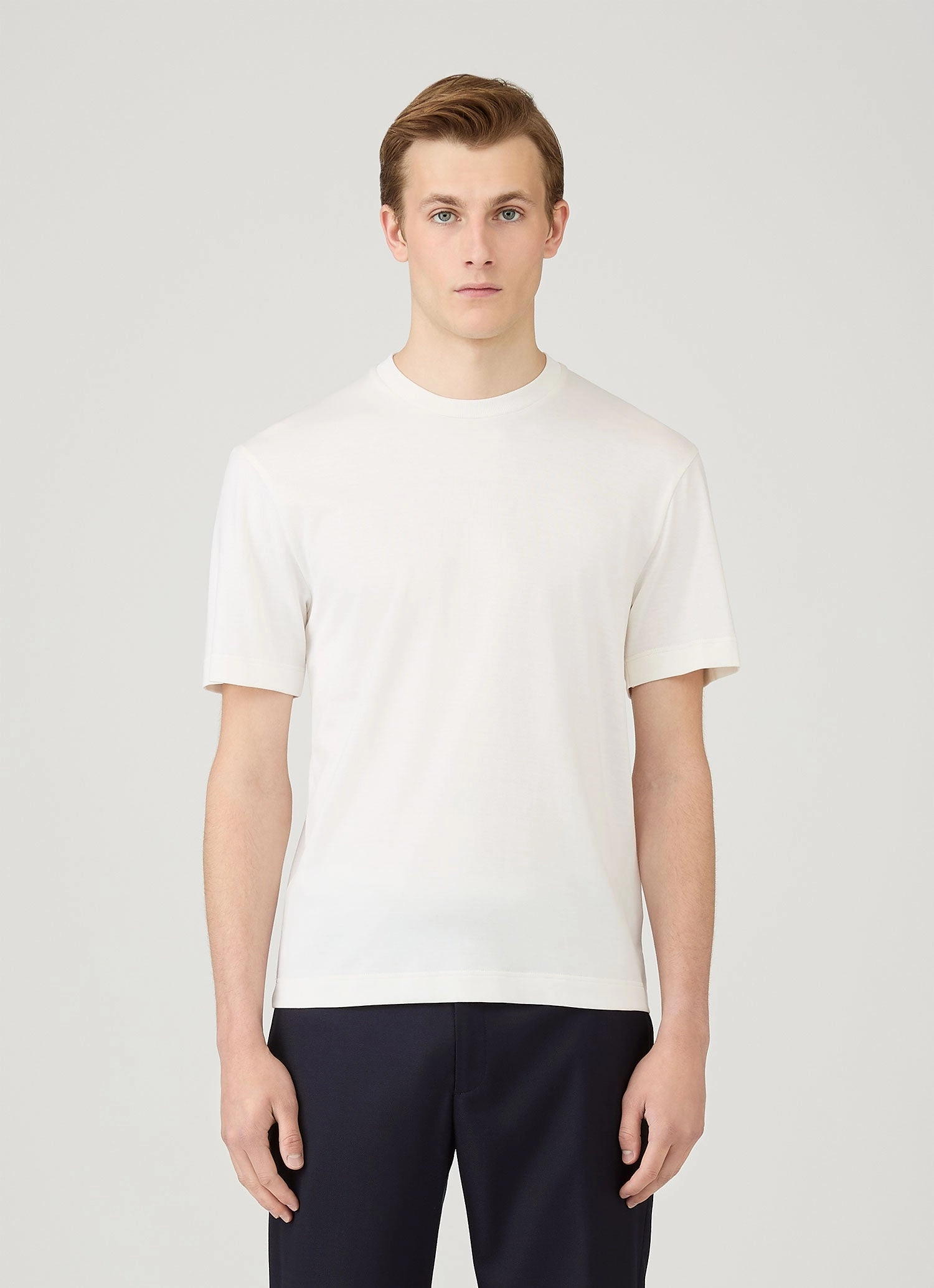 Basic Wear Office Men's Silk Cotton T-shirt in White