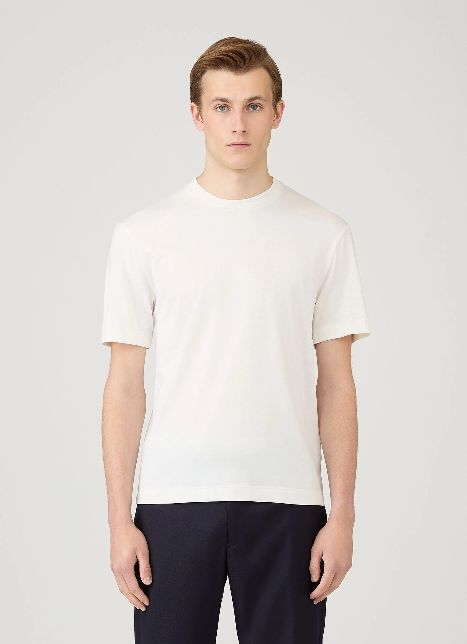 Basic Wear Office Men's Silk Cotton T-shirt in White