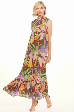cultural fusion Wood Bridge Terry Dress - Jungle Safari