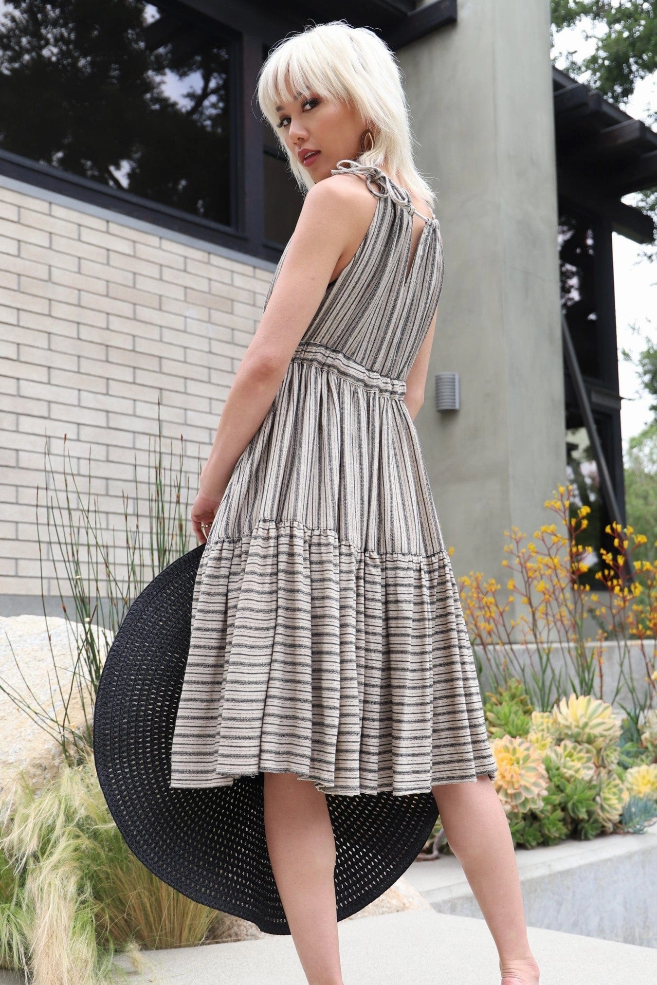 Beaded accents Nixi Dress - Zanzibar Stripe