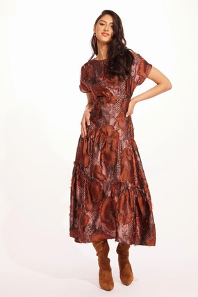 Trendy casual event dress Belista Dress - Copper Plume