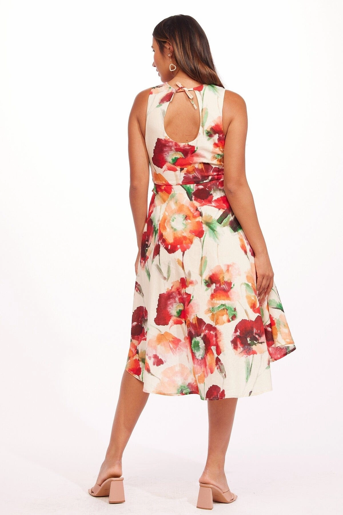 Belted Style Masha Dress - Wild Poppies