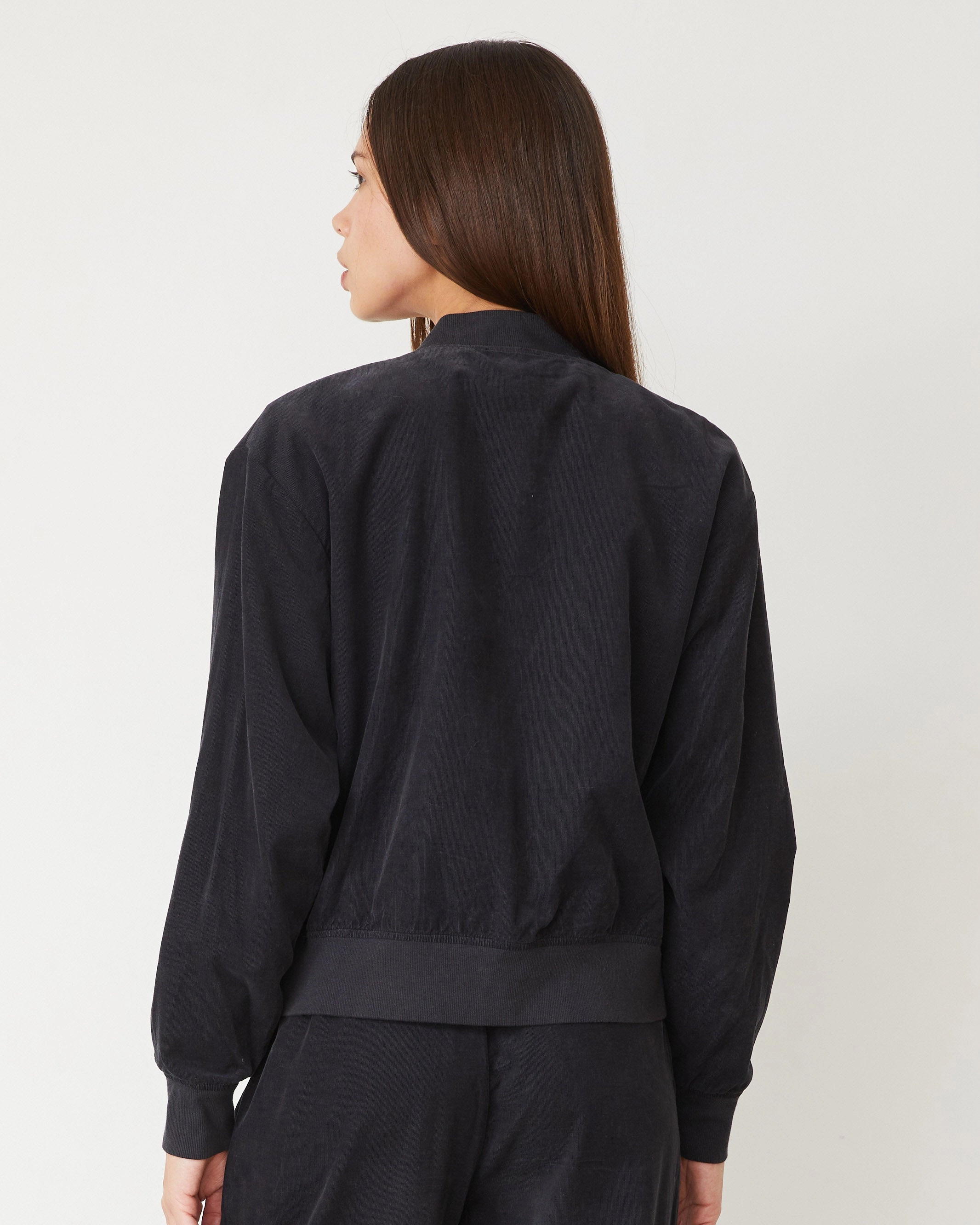 Bold Cut Mini Corduroy Bomber Jacket