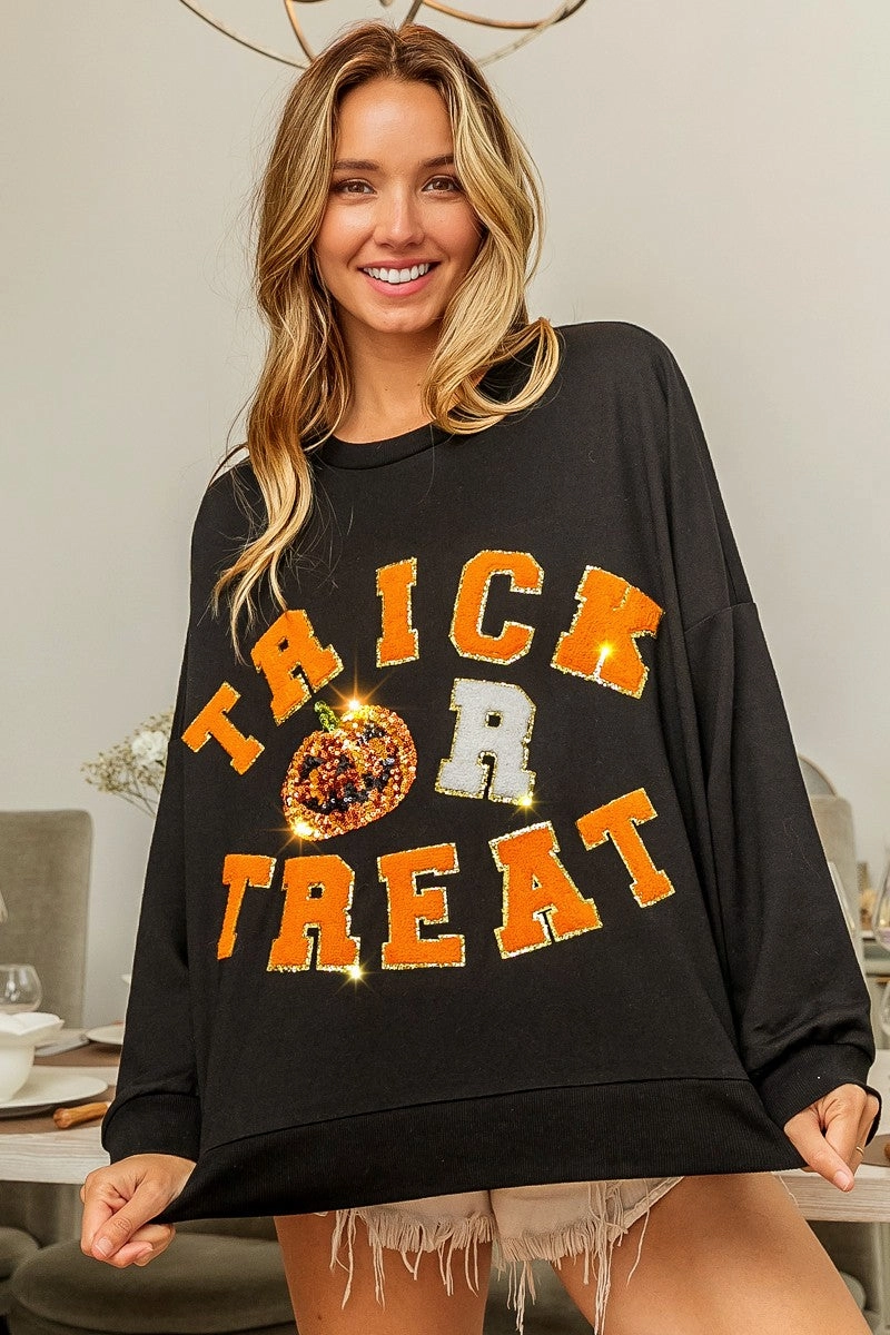 Casual Fit Silhouette Practical Everyday Fit IP8321G-05 | HALLOWEEN TRICK OR TREAT SWEATSHIRT