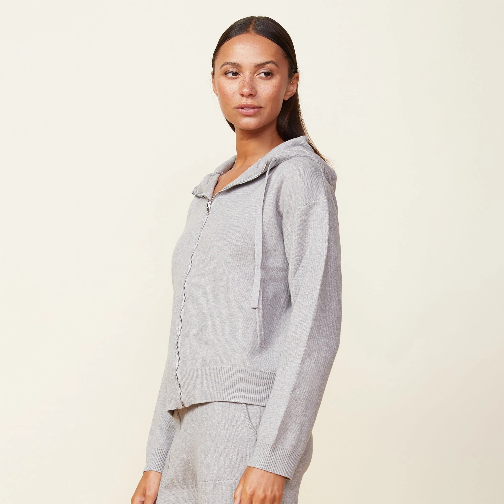 Bold Luxe Soft Knit Zip Up Hoody